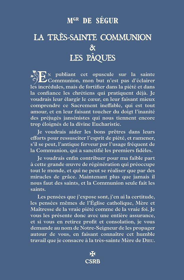 La Très-Sainte Communion & les Pâques