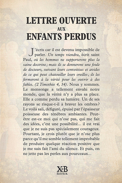 Lettre ouverte aux enfants perdus