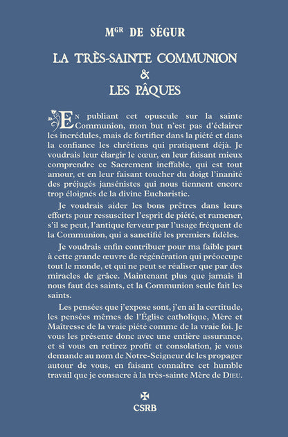 La Très-Sainte Communion & les Pâques