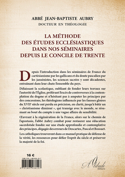 La méthode des études ecclésiastiques