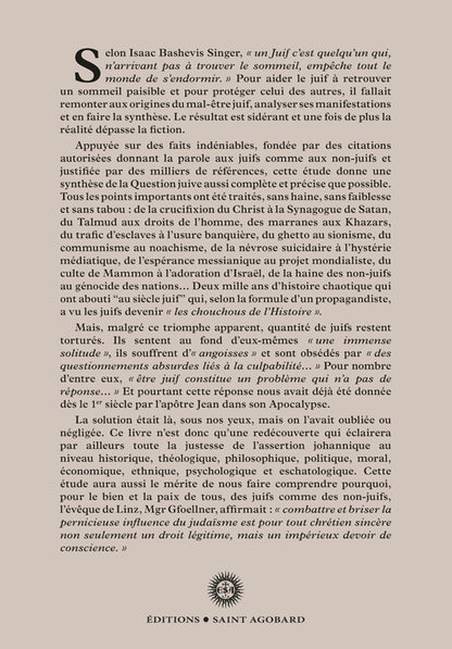 De la question juive Synthèse abbé Olivier Rioult CSRB DIFFUSION